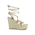 thumbnail image 3 of BLISSFUL STEP Women's Espadrilles Platform Wedges Heeled Lace Up Sandals, 3 of 7