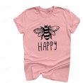 thumbnail image 2 of Bee Print Casual Ladies manga corta T Tops Spot Irfora Negro S, 2 of 4