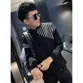 thumbnail image 5 of Camisetas polo para hombre New Rock Tops Calidad Cuello Ropa masculina Raya con cuello Sudaderas con cuello Ropa de calle original Emo A, 5 of 5