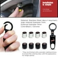 thumbnail image 6 of Car Wheels Tire Valve Dust Stem Air Cap Cover + Keychain Ring Tesla Logo Sport, 6 of 6