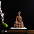 thumbnail image 4 of Estatua de Buda DYNWAVEMX Decoración para hogar Meditando Bronce rojo, 4 of 8