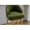 thumbnail image 5 of Vintage Swivel Leather Bar Stools Set of 2 with Back and Upholstered Cushion, Comfy Counter Height Chairs with Footrest, 4 Wood Legs and Rivet Decor, Olive Green, 5 of 9