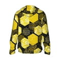 thumbnail image 3 of Kll Geometric Pattern With Bee Print Men'S Women’s Upf 50+ Sun Protection Outdoor Hoodie Jacket Long Sleeve Fishing Hiking Performance Shirt- 3x-Large, 3 of 8