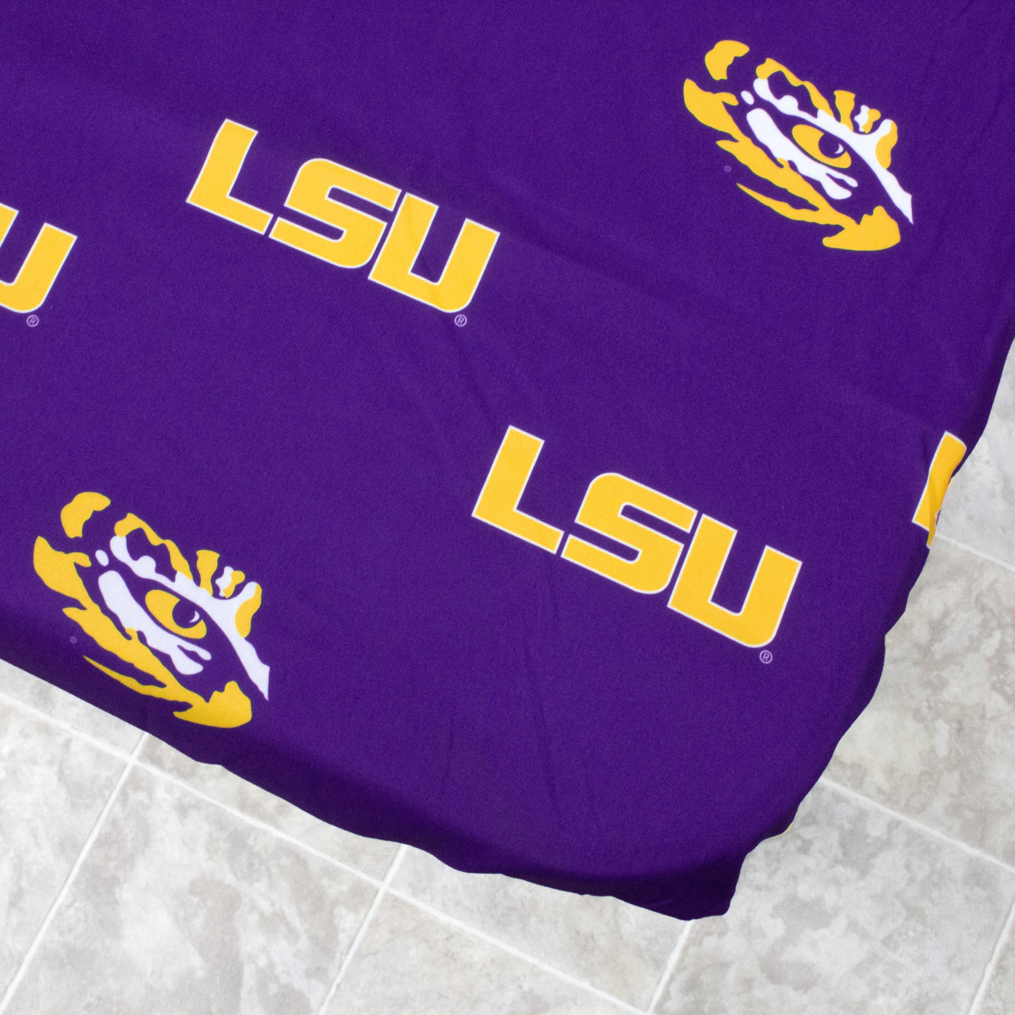 LSU Tigers Tailgate Fitted Tablecloth, 33" x 33", Card Table 96" x 30", 8 ft table