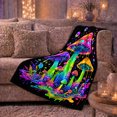 thumbnail image 6 of Surreal Neon Glow Art, Dramatic Fantasy Scene, Warm Flannel Blanket for Sunroom and Reading Nook, Garden Lovers Housewarming Gift, Fantasy Home Decor, 6 of 9