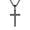 Black no chain, variant on Unisex Stainless Steel Simple Hip Hop Classic Rhinestones Inlay Cross Pendant Amulet Necklace Statement Religious Jewelry Silver No Chain