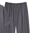 thumbnail image 4 of BaoFuBaoMei Mens Pjs Sets 2 Piece Big and Tall Button up 2 Piece V Neck Pajamas Short Sleeve and Pants Sleepwear Sets Comfy Soft Loungewear with Pockets, 4 of 4