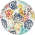 thumbnail image 7 of Unique Loom Ariel Collection Area Rug - Seahorse (7' Round Multi/Ivory), 7 of 7