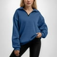 thumbnail image 2 of Womens Clothing Women's Solid Sweatshirt Women's Half Zip Pocketed Long Sleeve Pullover Hoodie For Sports & Leisure, 2 of 6