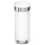 simplehuman Kitchen Trash Can, 45 Liter / 12 Gallon Slim Step Garbage Bin with Soft Close Lid, White
