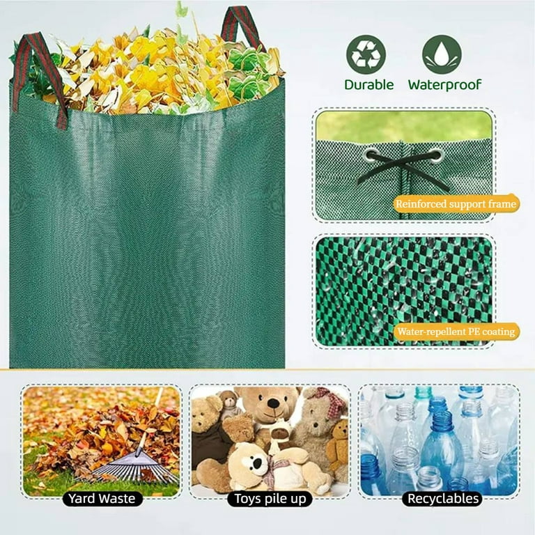 500L Garden Waste Bag Reusable Leaf Collection Bag Fallen Leaves Container  Large Capacity Camping Can Trash Outdoor Garbage Bags - AliExpress