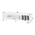 thumbnail image 3 of TV Stand for 70"+ TV, Atumon TV Media Console with Sliding Acrylic Doors, Modern TV Stand, Entertainment Center with Storage Space, TV Console Cabinet Furniture for Living Room Bedroom, White, 3 of 10