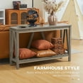 thumbnail image 5 of Resenkos Console Table, Farmhouse Entryway Table with Storage Slatted Shelf, Rustic Sofa Table with Anti-Tipper, Easy Assembly Required, Gray, 5 of 8