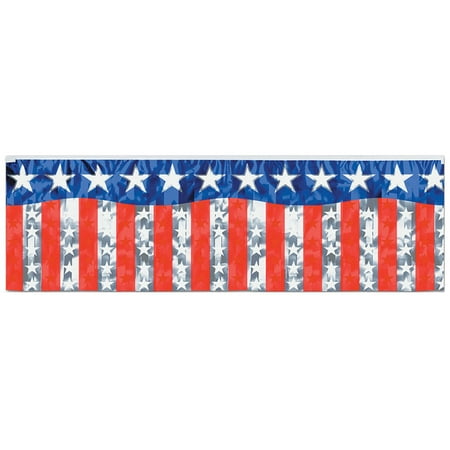 - Morris Costumes Party Supplies Patriotic Stars Stripes Fringe Banner, Style BG55500