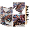 thumbnail image 5 of Fantaslook V Neck T Shirts for Women 3/4 Sleeve Tunic Tops Dressy Casual Blouses Boho Basics Tee Summer Fall Clothes, 5 of 9
