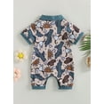 thumbnail image 5 of Musuos Baby Boys Summer Jumpsuit 3 6 12 18M Casual Bull Head Print Short Sleeve Romper for Newborn Infant, 5 of 10