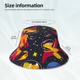 thumbnail image 6 of Kll Dinosaurs In Space Bucket Hat For Women Men Packable Travel Beach Sun Hat Outdoor Rave Accessories Reflective Fisherman Cap, 6 of 9