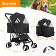 thumbnail image 4 of BestPet 3-in-1 Premium Dog/Cat Stroller, Detachable Carrier, Cup Holder, Black, 4 Wheels, 4 of 7