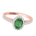 thumbnail image 3 of Mauli Jewels Rings for Women 0.70 Carat Diamond And Oval Shaped Emerald Ring 4-prong 10K Rose Gold, 3 of 7