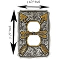 thumbnail image 2 of Urbalabs Western Tribal Native American Spears Gold And Silver Decorative Light Switch Outlet Wall Plate Covers Rustic Light Switch Covers Single Double 2 Gang Switch Plates (Outlet), 2 of 7