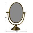 thumbnail image 2 of Creative Co-Op Antique Aluminum Swivel Vanity Mirror, Brass, 2 of 9