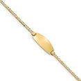 thumbnail image 1 of Real 14kt Yellow Gold Oval Curb ID Chain Bracelet; 7 inch; Lobster Clasp; for Adults and Teens; for Women and Men, 1 of 3