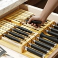 thumbnail image 5 of SpaceAid Bamboo Knife Drawer Organizer Insert, Kitchen Steak Knives Holder Organizers (16 Knife Slots and 1 Sharpener Slot), 5 of 6