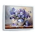 thumbnail image 2 of Designart "Still Life With Purple Pansies" Pansies Floater Framed Canvas Art Print, 2 of 5