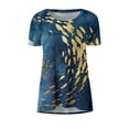 thumbnail image 4 of ICHUANYI Clearance Fashion Woman Causal Round Neck Printing Blouse Short Sleeve T-Shirt Summer Tops(Navy, XXL) ICHUANYI WER2023080703140, 4 of 5