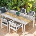 thumbnail image 2 of Yellow Grey Abstract Table Cloths for 5 Foot Rectangle Tables, Gradient Geometric Graffiti Modern Art Patio Waterproof Elastic Fitted Tablecloths, Washable Rectangular Table Cover for Camping, 2 of 8