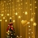 thumbnail image 2 of Luces de cortina, luces de cadena de cortina, luces de Navidad de copo de nieve LED de 3,5 M 96 LED 8 modos de iluminación, decoración de ventanas, Navidad, boda, cumpleaños, hogar, patio, blanco cálido esquí esquí Gafas de esquí, 2 of 5