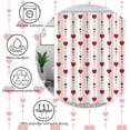 thumbnail image 5 of Happy Valentines Day Shower Curtain for Bathroom Decor Romantic Red Love Hearts Arrows Waterproof Fabric Shower Curtain with 12 Hooks 72x72 Inch, 5 of 6