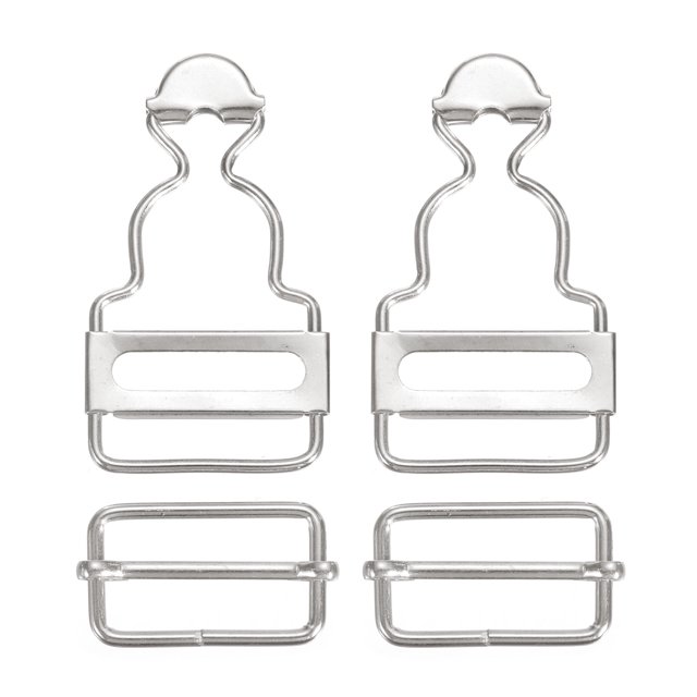 Unique Bargains Boucles Globales 2 Ensembles Boucles de Remplacement Rétro pour Bretelles 28mm, Ton Argenté