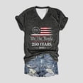 thumbnail image 2 of CUSTG Women T-Shirts Anniversary Commemorative T Shirt Tee Classic Print V Neck 1776-2026 Celebrate America's 250th Anniversary Stylish Tops, 2 of 4