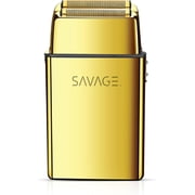 Savage Foil Shaver for Men, Professional Reciprocating Dual Blade Double Gold Foil Shaver, Hypoallergenic, Rechargeable 90 Minute Runtime, Plug and Play, Gold Metal Body, Kyoto Design, Rotary Motor