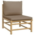 thumbnail image 5 of vidaXL 6 Piece Patio Lounge Set with Taupe Cushions Bamboo, 5 of 11