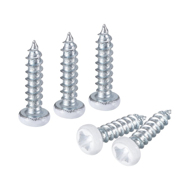 Uxcell 50 Pcs M2.5 x 10mm Philips Blanc Tête de Poêle Auto-Tappante Vis, Blanc Bleu