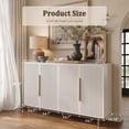 thumbnail image 3 of Aukfa 56.7" Modern Sideboard Buffet Cabinet with Adjustable Shelves, Accent Credenza Organizer,White, 3 of 9