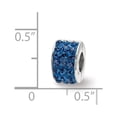 thumbnail image 2 of Sterling Silver Reflections Blue Crystal Bead Charm - Measures 9.09x5.45mm Wide, 2 of 2