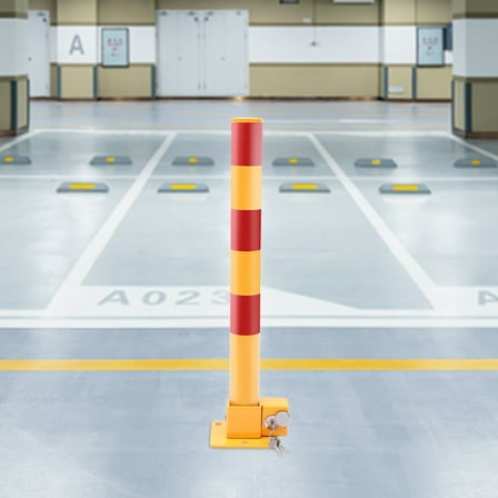 Safety Bollard Yellow   Red Q195 Iron Pipe Parking Barrier Security Traffic Post