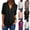 Black, variant on Women's Blouses & Shirts Zipper Up Plain Long Sleeve Tops V Neck Casual Loose Tunic Tops Curved Hem Pullover Tee-Shirts Ladies Blouses for Autumn