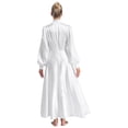 thumbnail image 3 of TSSOE Robe Longue à Manches Longues pour Femmes, Robe Maxi de Clergé, Robe de Pasteur, Prédicateur, Liturgique, Blanche, P, 3 of 7