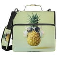 thumbnail image 2 of Circular Folder Package 13.6*3.5*12.4 Inches ,Binder Bag，Binder Organizer，Zipper Binder，3 Ring Binder ,Suitable for Work Pineapple Glasses, 2 of 8