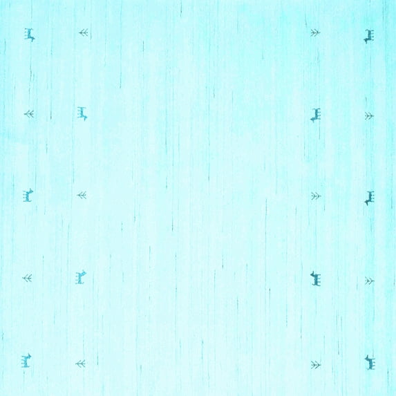 Ahgly Company Indoor Square Solid Light Blue Modern Area Rugs, 7' Square
