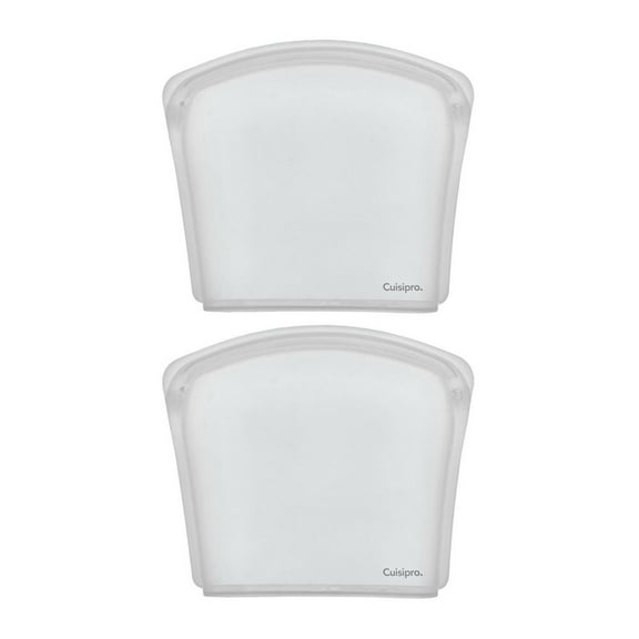 Cuisipro Clear Silicone Pack-it Bag (8 x 7-Inch, 27 fl oz, Seamless, 2-Pack)
