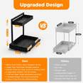 thumbnail image 4 of Eclaron 2-Pack Metal Under Sink Organizer, 2-Tier Pull-Out Cabinet Shelf with Adjustable Slide-Out Drawer for Kitchen and Bathroom, Black, 4 of 8
