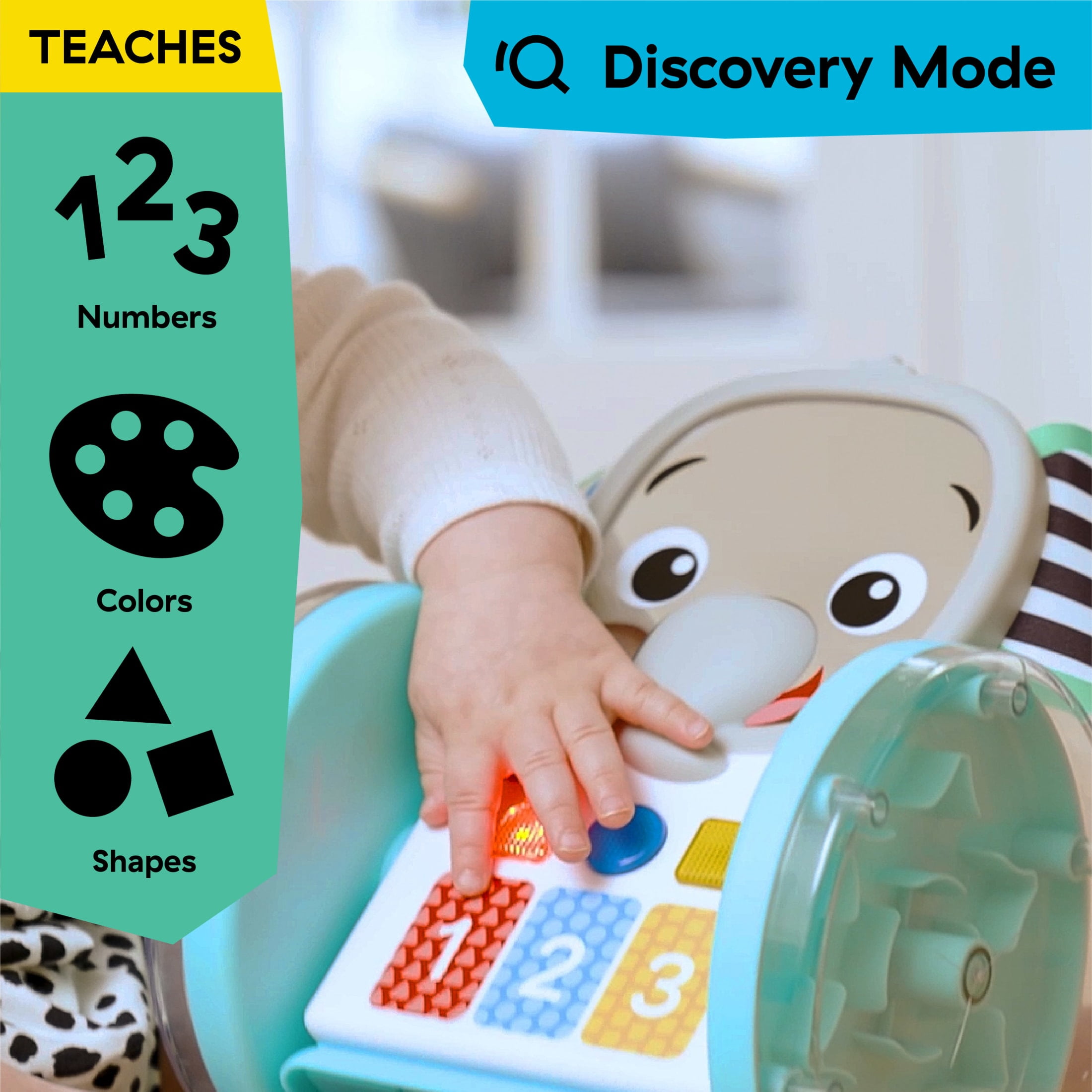 Baby Einstein Chase & Tap Earl Crawling Baby Toy, with Mirror and Music, Infants, Ages 6+ Months