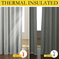 thumbnail image 5 of NICETOWN 100% Blackout Curtains for Bedroom Thermal Insulated Room Darkening Modern Drapes, W42 x L72, Sliver Gray, Set of 2, 5 of 7