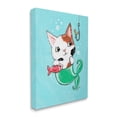 thumbnail image 4 of Stupell Industries Mermaid Cat with Fish Animals & Insects Painting Gallery Wrapped Canvas Art Print Wall Art, 24 x 30, 4 of 8
