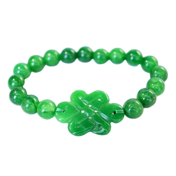 Jade Mystic Knot Green Beaded Bracelet